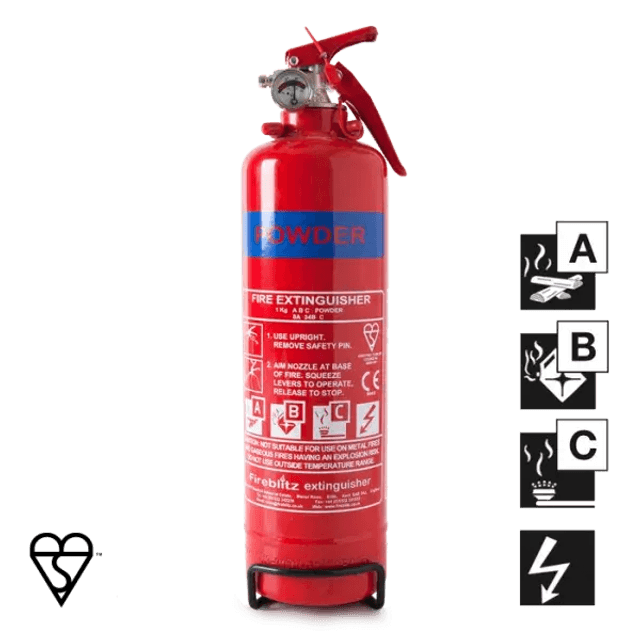 Fireblitz Fire Extinguisher - 8A 34B C Dry Powder, 1kg